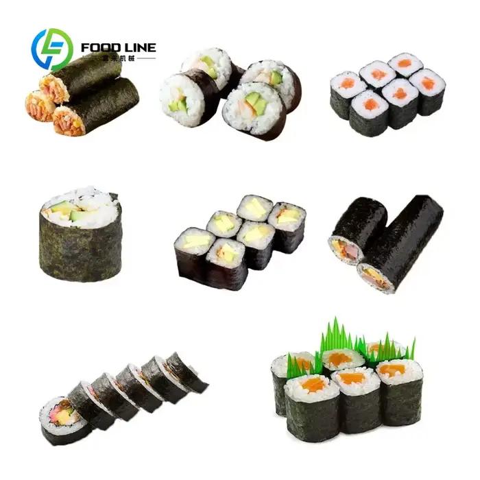 Ligne de formage de sushis personnalisée, équipement de production automatique industriel haute capacité pour la fabrication de sushis commerciaux