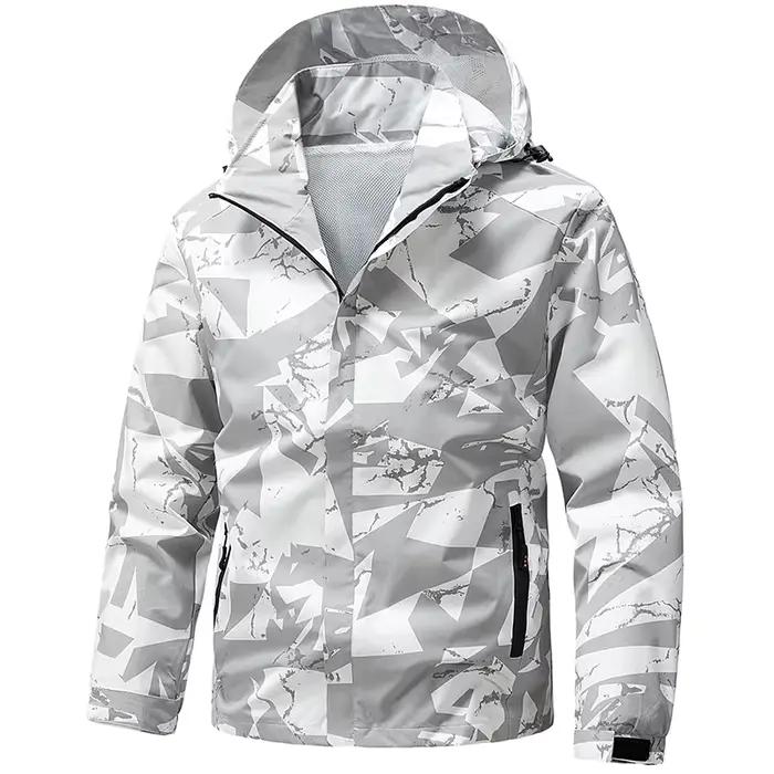 Softshell veste d'extérieur hommes fermeture éclair à capuche