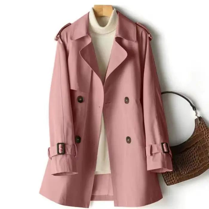 Nouveau coréen automne Trench Coat femmes mode Double boutonnage manteaux femme coupe-vent décontracté tout-Match vêtements d'extérieur pardessus dames