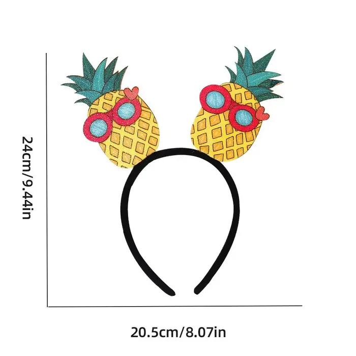 Serre-tête Hawaïen Thème Ananas, Flamant Rose et Cocotier, Accessoire de Fête Amusant pour Femmes et Filles