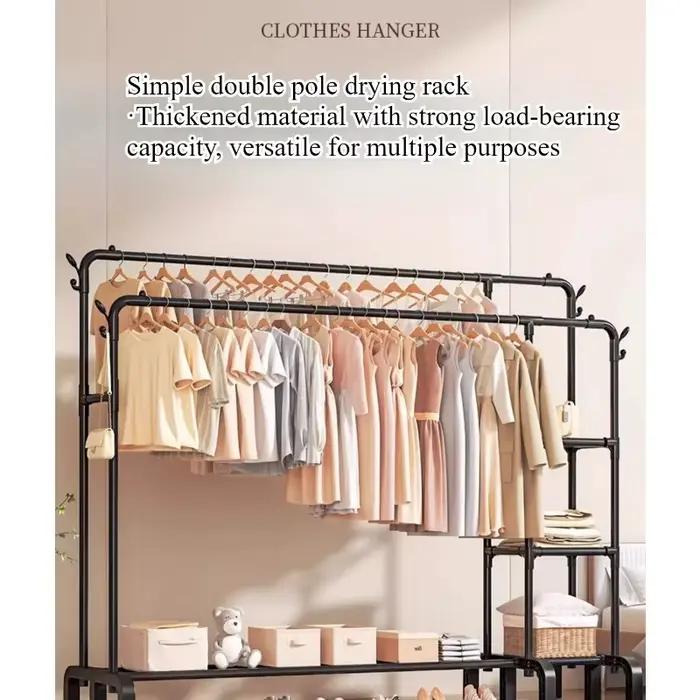 Porte-manteau de sol pour chambre à coucher, idéal pour maison neuve, location, rangement simple pour vêtements sur balcon