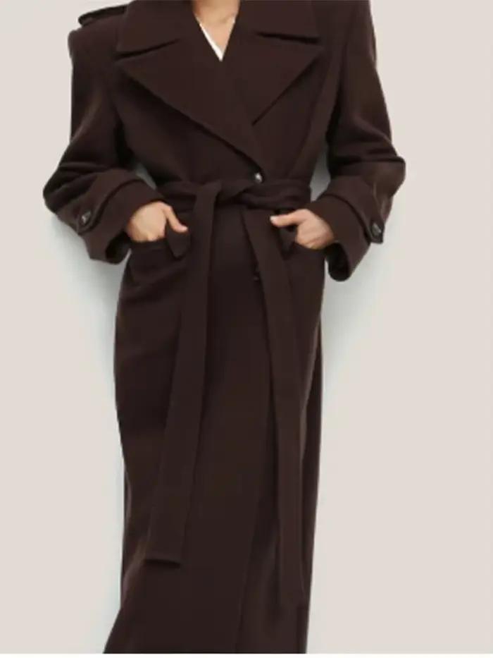 Vestes à Double boutonnage pour femmes, manteaux élégants à lacets avec ceinture, manches longues, automne 2025, manteaux d'hiver, vêtements d'extérieur