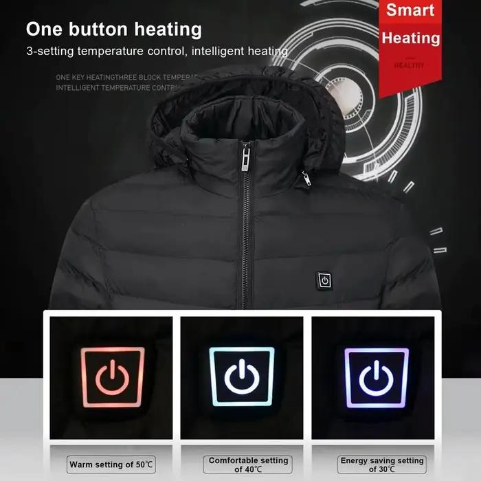 Hommes veste chauffante USB hiver extérieur chauffage électrique mâle bobojaco chaud Sprots manteau thermique vêtements réchauffible hommes parka