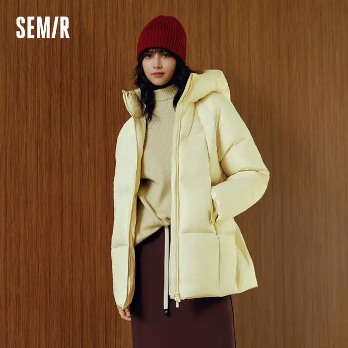 Semir doudoune femme hiver mi-longue 90% duvet remplissage épais trois résistant tortue dos Raglan 2025 nouveaux