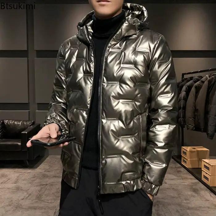 2026 hommes brillant vers le bas manteaux vestes automne hiver nouveau décontracté mode Bomber doudoune de haute