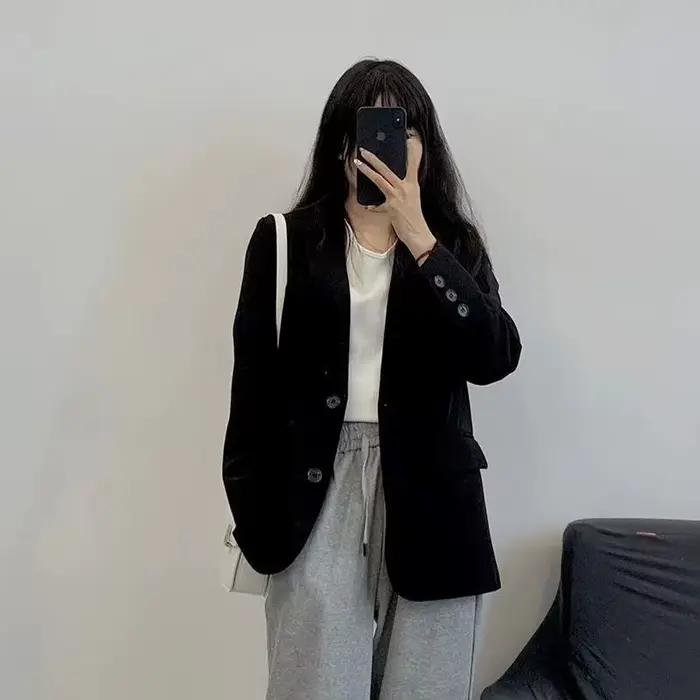 2025 Blazers Veste Pour Femmes Manteaux Printemps Coréen Décontracté Femme Blazer Costumes Couture Longue Dernière Mode Vêtements De Haute Qualité