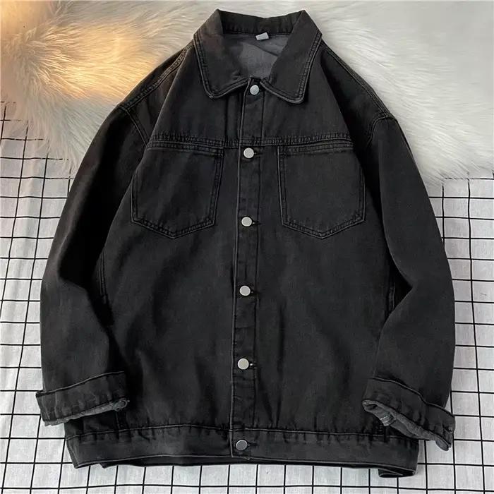 BF Style lavé Denim veste pour femmes surdimensionné décontracté couleur unie Jean manteau printemps automne Simple