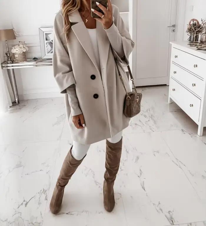 Manteau en laine et mélanges pour femmes
