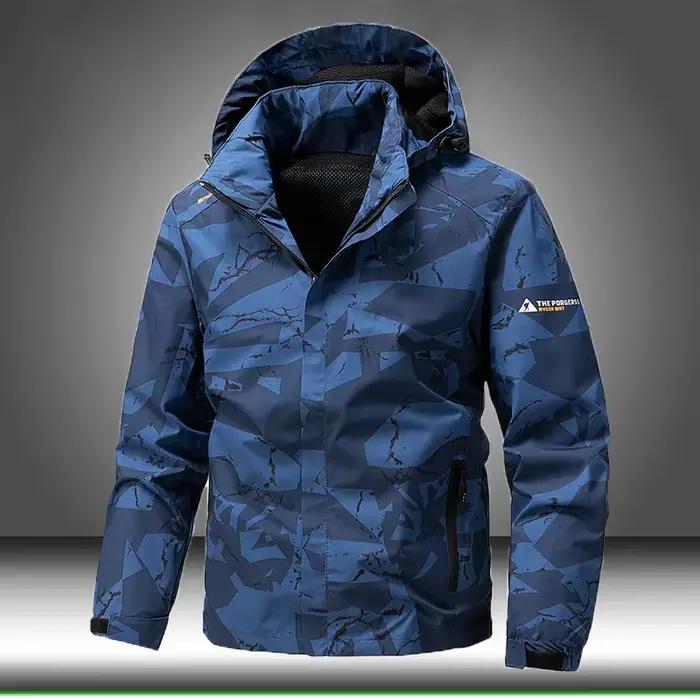 Softshell veste d'extérieur hommes fermeture éclair à capuche