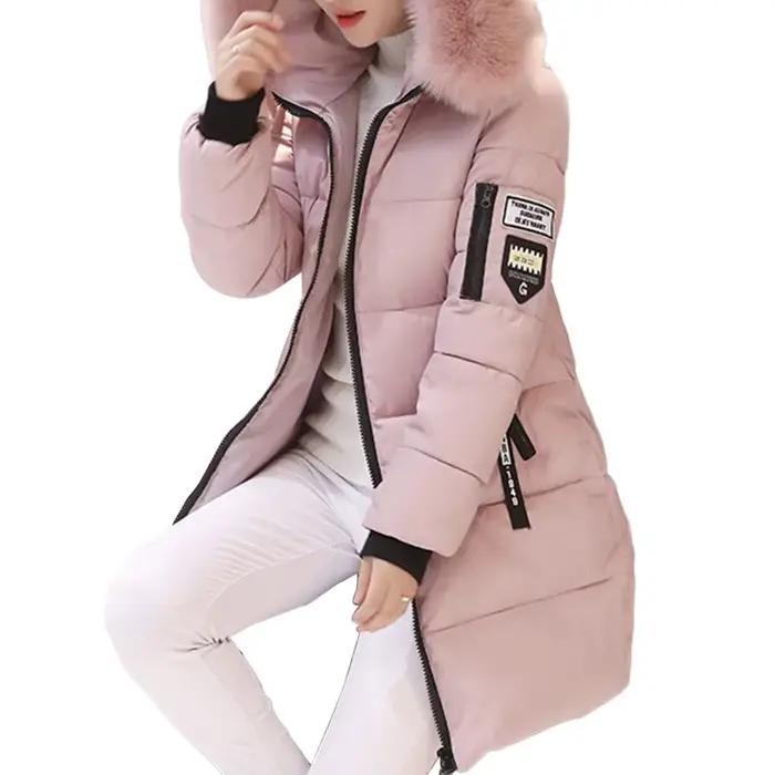 Femmes vestes d'hiver vers le bas coton hauts à capuche grande taille Parkas Mujer manteaux Long manteau mode femme col de fourrure tenues nouvel an
