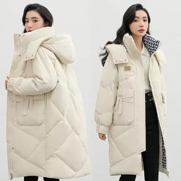 Parkas à capuche monochromes pour femmes avec grandes poches