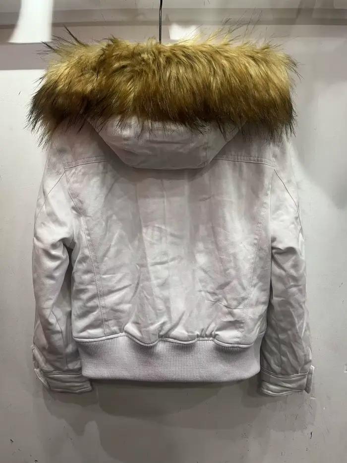 Veste parka d'hiver pour femme, doublée polaire, avec grande capuche en fourrure, marron, coupe ajustée, courte, style vintage, coupe-vent, chaude, décontractée, vêtement d'extérieur cargo