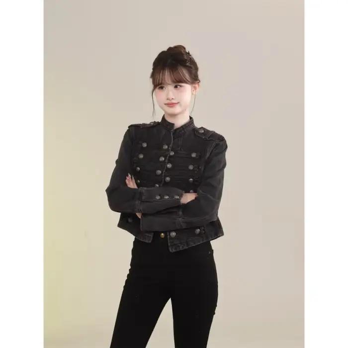 Veste courte en Denim rétro américain pour femmes