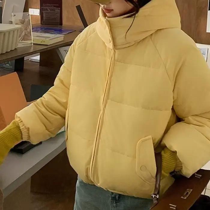 2025 hiver chaud à capuche rembourré court femmes coton