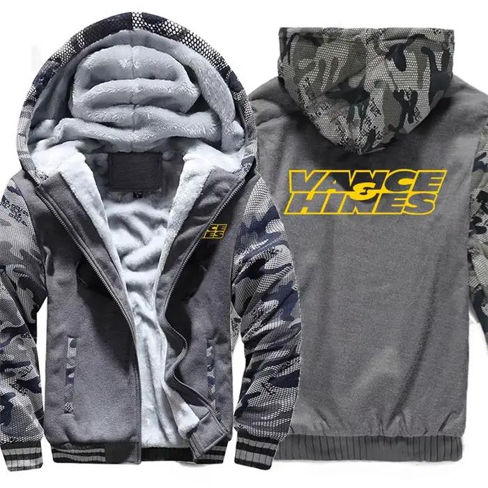 Vance and Hines-Sweats à capuche d'hiver pour hommes, manteau chaud, veste PVD, sourire
