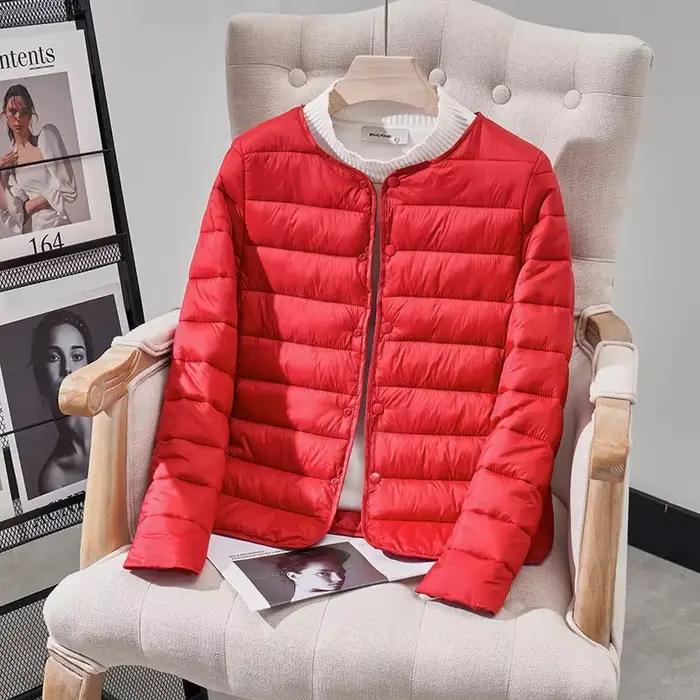 Parka d'hiver à capuche et col rond pour femme