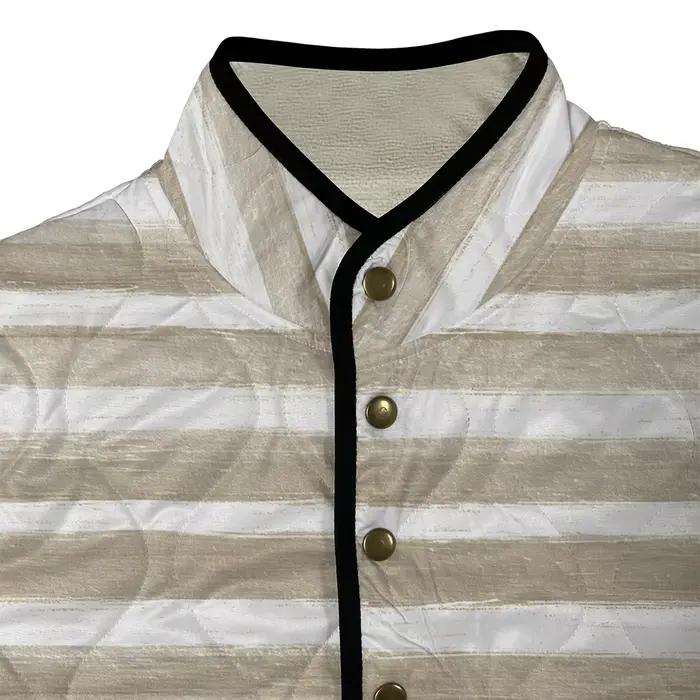 Vestes rétro tendance rose noir blanc rayures diagonales col montant léger rêveur femmes hiver mode manteaux vêtements d'extérieur