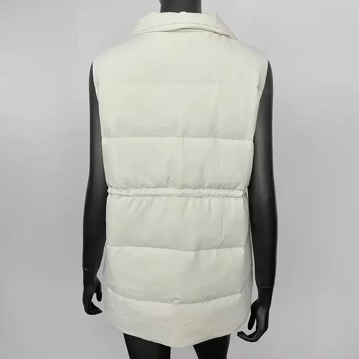 Gilet chaud en duvet de canard blanc pour femme, veste mi-longue, légère, à la taille, collection automne et hiver 2024