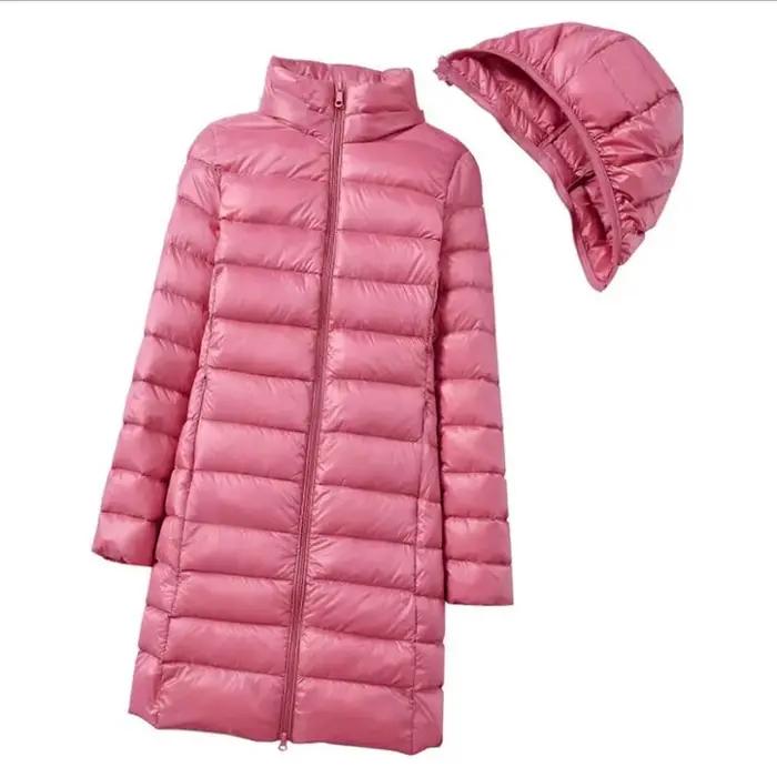 0-10 ℃ Femmes hiver manteau chapeau détachable automne ultraléger canard doudoune