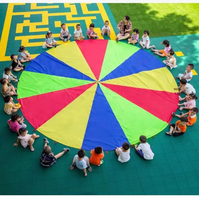 Tapis de saut arc-en-ciel de 2 à 10 mètres, sac de saut, parachute, jeu d'activités arc-en-ciel, jeu pour enfants, jeu parent-enfant