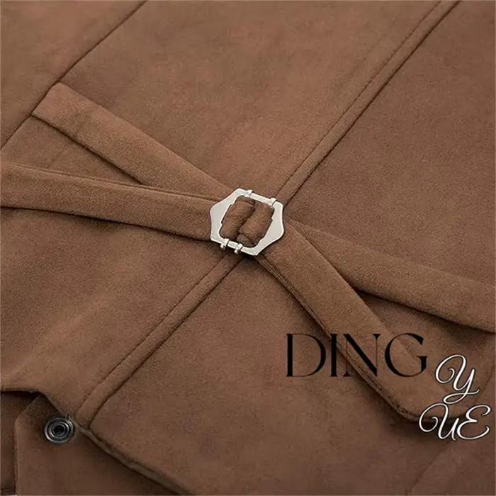 Gilet de costume en cuir suédé pour hommes