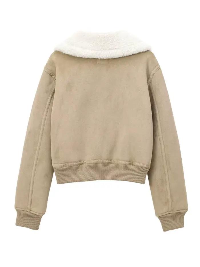 HH femmes hiver nouveau Simple polyvalent réversible veste femme haute rue décontracté chaud fileté ourlet polaire
