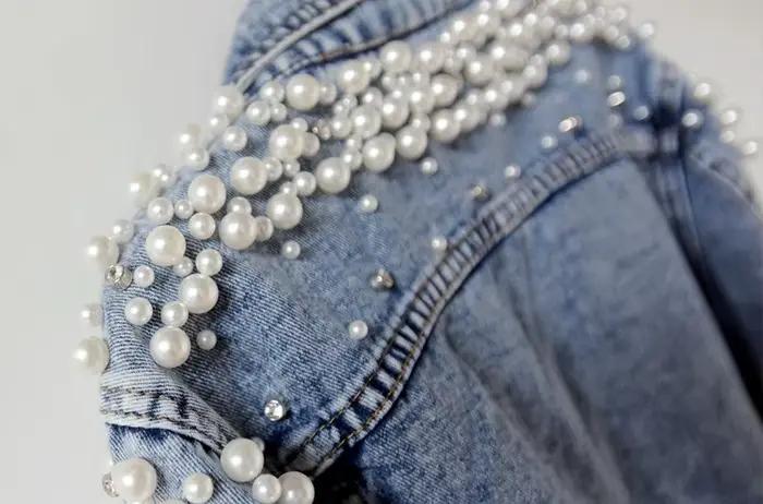 Vestes en Jean de luxe pour mariée, manteau en Denim avec perles, manteaux de perles de mariée, vêtements d'extérieur en Denim future, vêtements de mariage pour femmes, veste solide, 2023