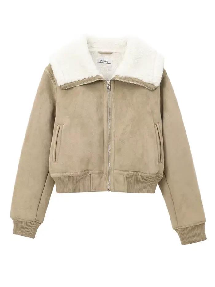 HH femmes hiver nouveau Simple polyvalent réversible veste femme haute rue décontracté chaud fileté ourlet polaire