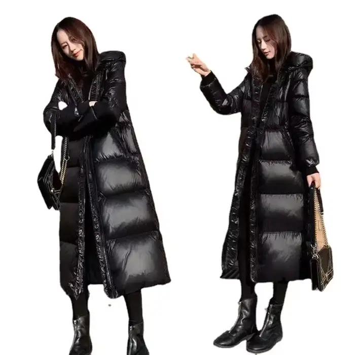 Manteaux en coton épais 2025 Parka d'hiver vestes noires Parkas longs pour femmes