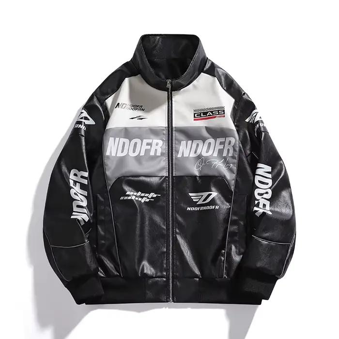 Vestes en cuir pour hommes automne décontracté moto veste en polyuréthane Biker manteaux