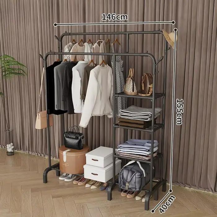 Porte-manteau de sol pour chambre à coucher, idéal pour maison neuve, location, rangement simple pour vêtements sur balcon