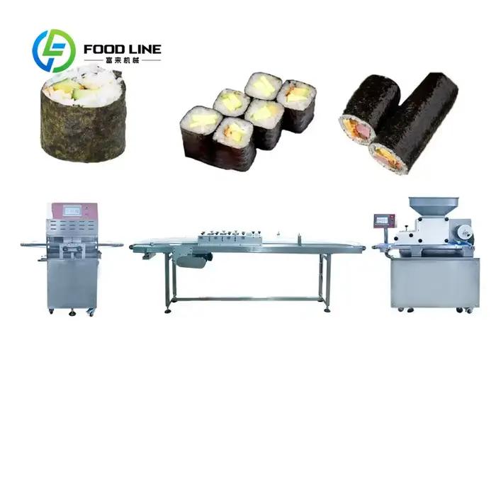 Ligne de formage de sushis personnalisée, équipement de production automatique industriel haute capacité pour la fabrication de sushis commerciaux