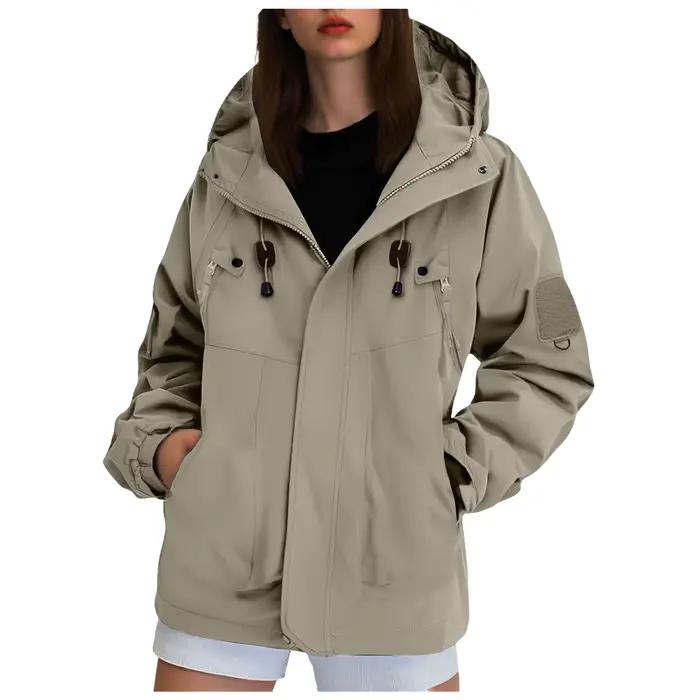 2025 automne veste à capuche femmes mode en plein air coupe-vent décontracté imperméable randonnée