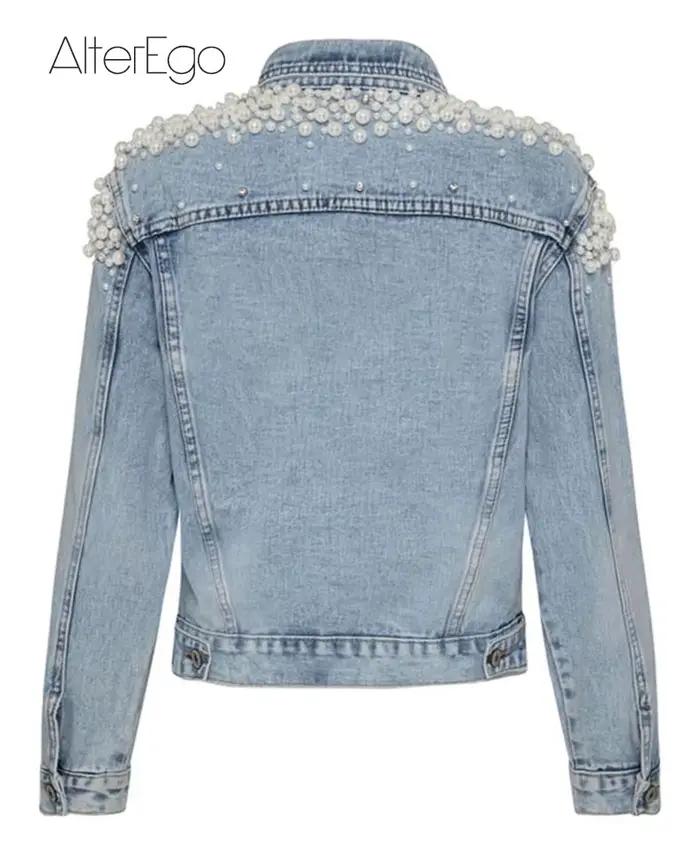 Vestes en Jean de luxe pour mariée, manteau en Denim avec perles, manteaux de perles de mariée, vêtements d'extérieur en Denim future, vêtements de mariage pour femmes, veste solide, 2023