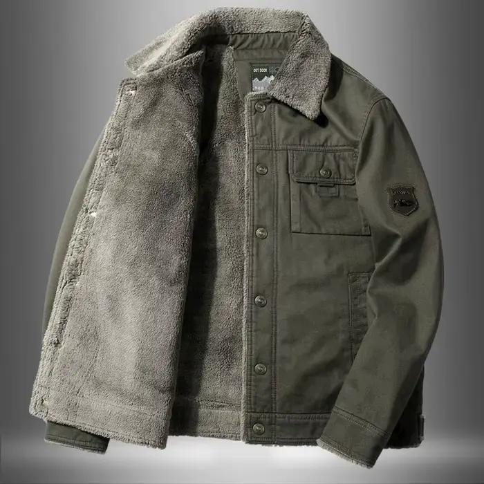 Veste en laine d'agneau pour hommes manteau militaire automne et hiver épais chaud rétro vêtements de travail