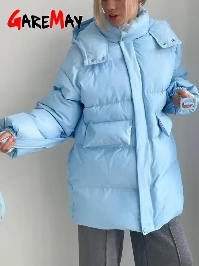 Parka matelassurera surdimensionnée avec capuche pour femme