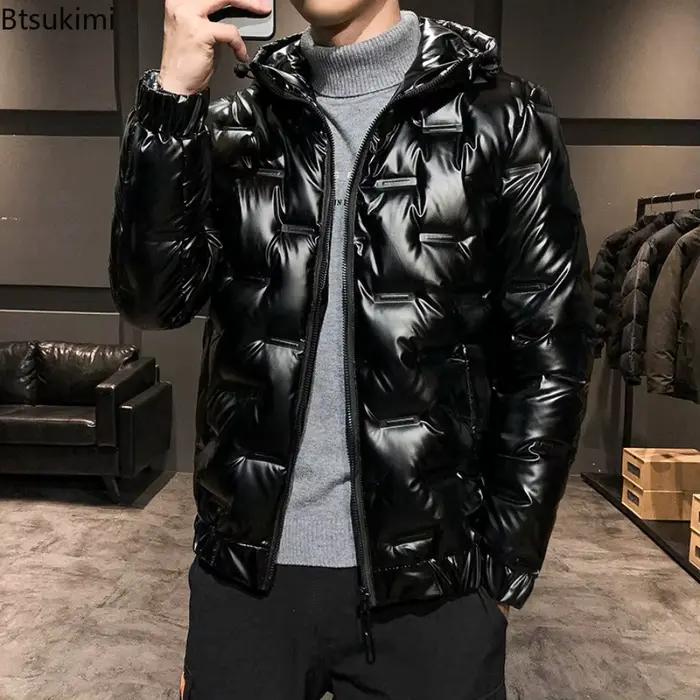 2026 hommes brillant vers le bas manteaux vestes automne hiver nouveau décontracté mode Bomber doudoune de haute