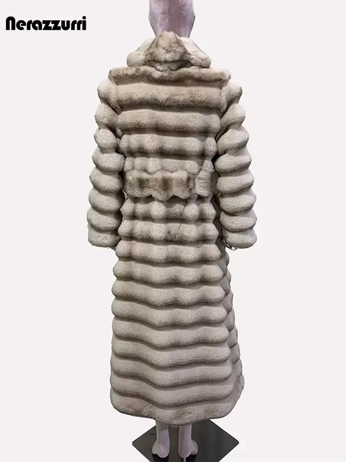 Nerazzurri-Manteau Long à Rayures pour Femme