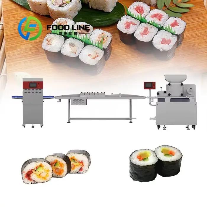 Ligne de production de sushis entièrement automatique avec machine de formage de rouleaux de sushis indépendante pour cuisine
