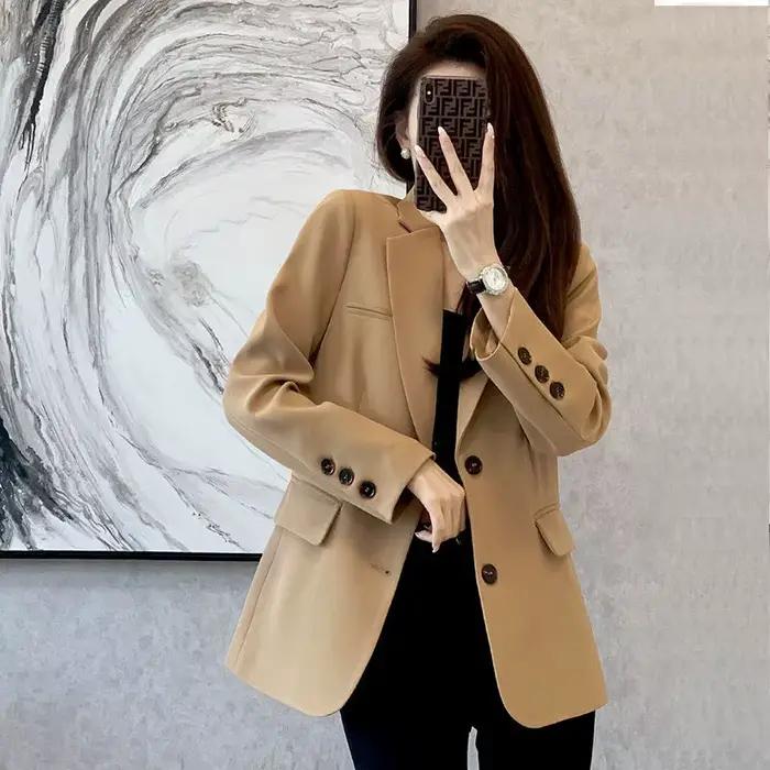 2025 Blazers Veste Pour Femmes Manteaux Printemps Coréen Décontracté Femme Blazer Costumes Couture Longue Dernière Mode Vêtements De Haute Qualité