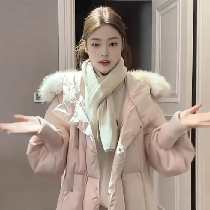 Manteau en duvet de coton rose bywindto pour femmes style décontracté hiver 2025 occassions spéciales confortable et durable