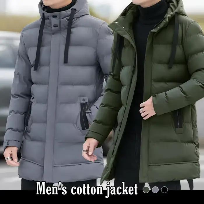 Manteau Homme Décontracté Gris Avec Capuche Amovible Pour Voyages Automne Hiver Polyester Soie Coton Plissé Robuste