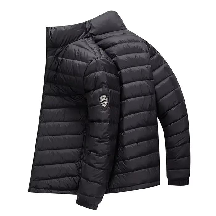 90 doudoune légère et chaude en duvet de canard blanc pour hommes avec un col montant, manteau d'automne et d'hiver à la mode et polyvalent