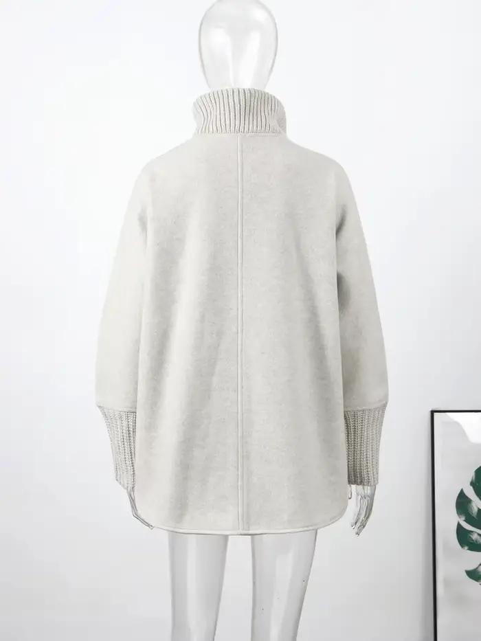 Manteaux d'hiver tricotés en fausse fourrure pour femme