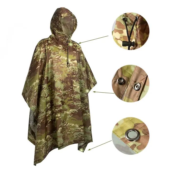 Veste de pluie universelle imperméable en polyester pour hommes et femmes, poncho de pluie résistant aux déchirures pour randonnée et activités de plein air
