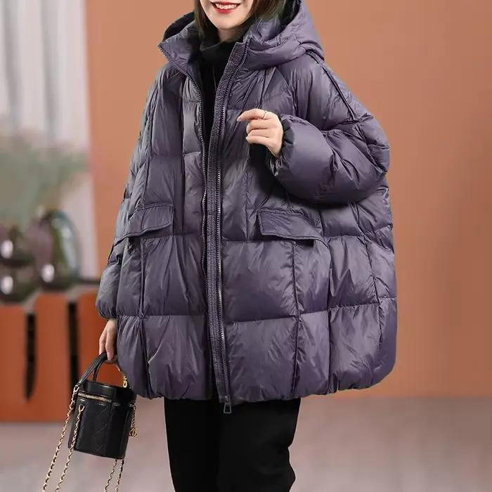 Vente en gros doudoune chaude femmes Style coréen hiver décontracté grande taille épaissi mi-longue à capuche 90%