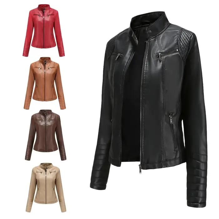 Manteau en Faux cuir pour femmes