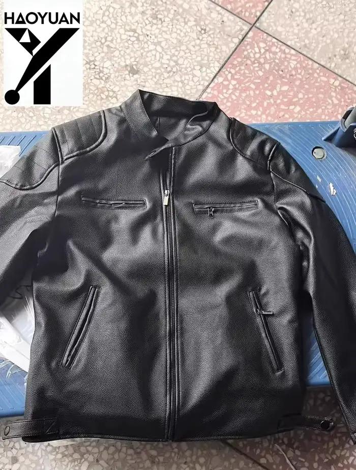Veste de cyclisme rétro décontractée pour homme, coupe ample, idéale pour le cyclisme, la randonnée, le camping, les voyages, la maison et le travail, veste en cuir de moto pour homme