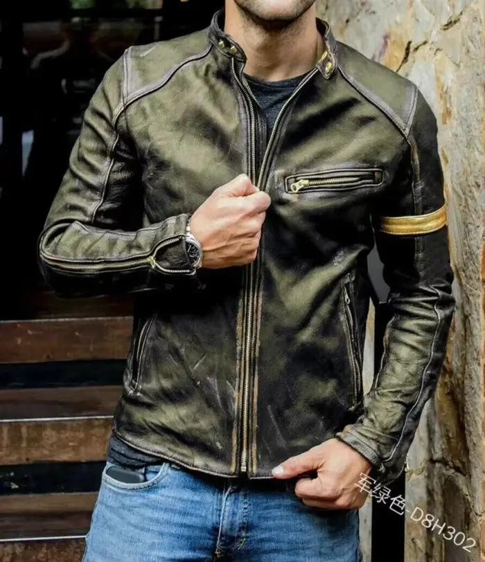 Nouveau 2026 automne hiver hommes veste en cuir mode