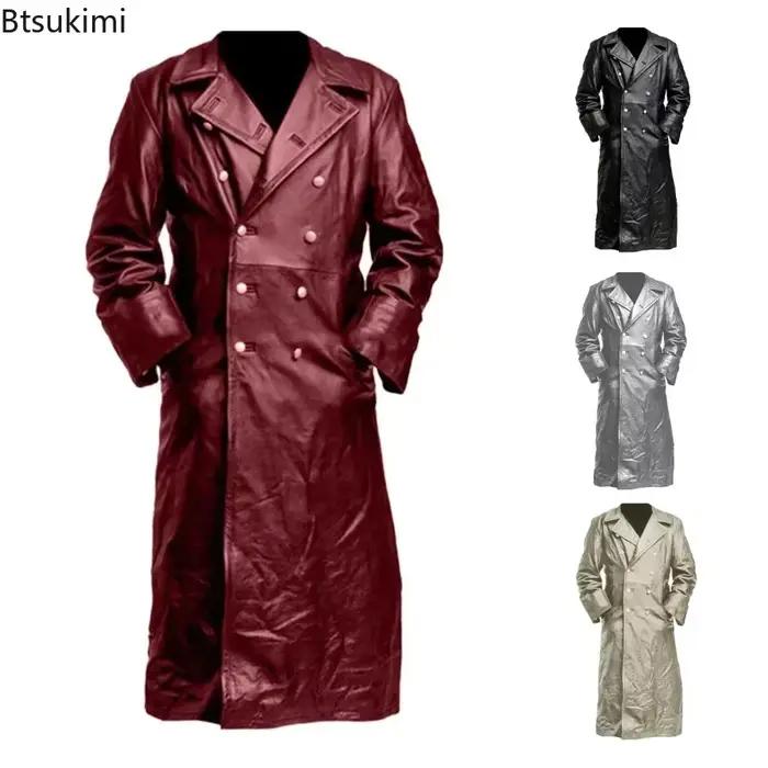 Trench-coat Vintage en Faux cuir pour homme, veste de haute qualité, Costume de Cosplay, nouvelle collection automne-hiver 2026